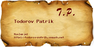 Todorov Patrik névjegykártya